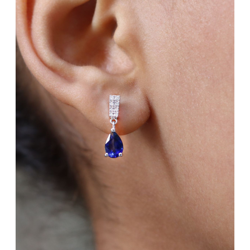 Drop Sapphire Ohrstecker